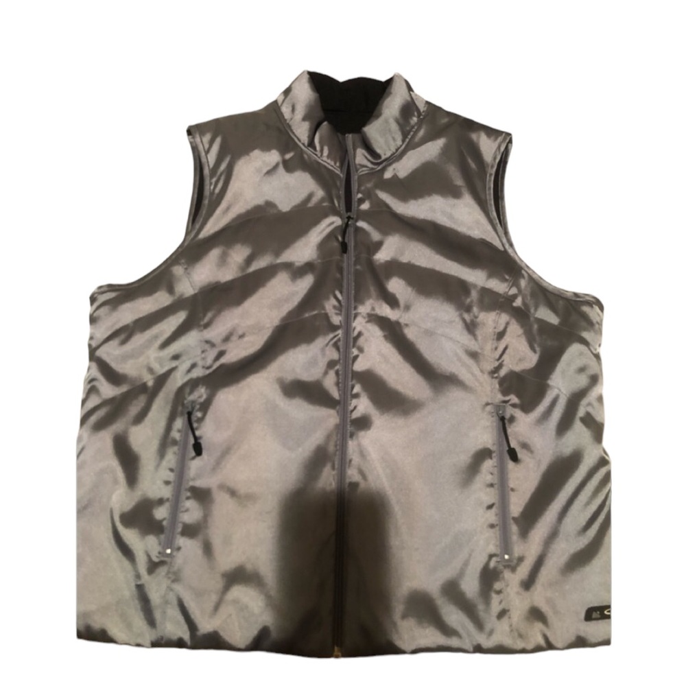 Champion C9 X-Large metallic silver/ black REVERSIBLE zip vest waterproof